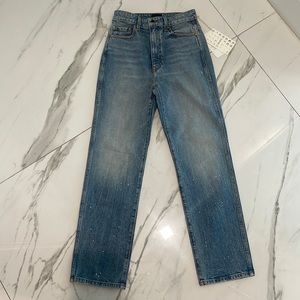 KHAITE Abigail cropped high-rise straight-leg jeans null wash